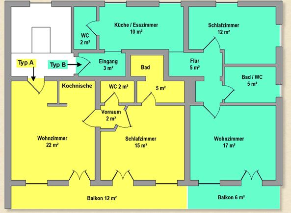 Grundriss der beiden Ferienwohnungen